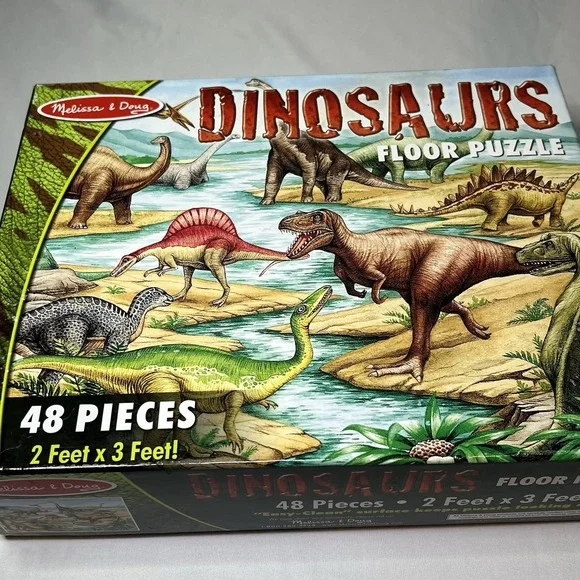 Dinosaurs 48 Piece Jigsaw Floor Puzzle 2 x 3 Ft Melissa‎ & Doug Science Dino - Picture 4 of 5